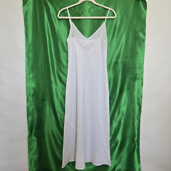 WILFRED ARITZIA SLIP DRESS WHITE 100% LINEN WOMEN SPAGHETTI STRAP SZ MEDIUM - Picture 5 of 10